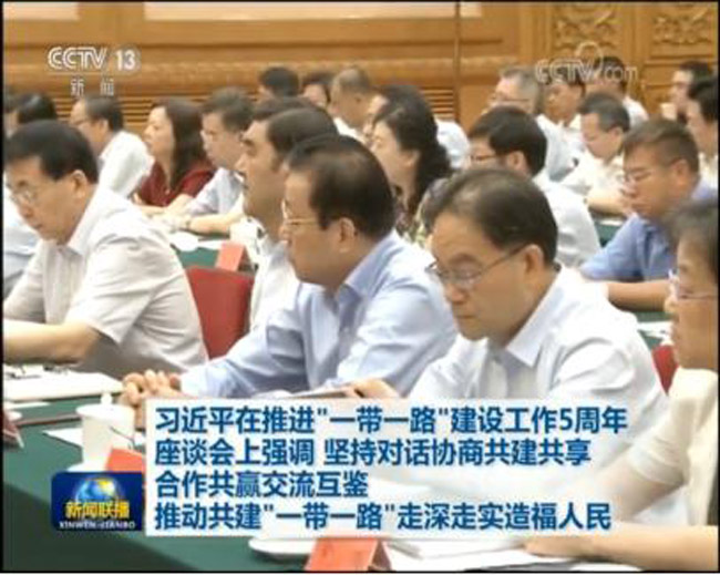 中国信保王毅董事长参加推进“一带一路”建设工作5周年座谈会